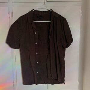 Banana Republic Dark Brown Casual Button Down Shirt
